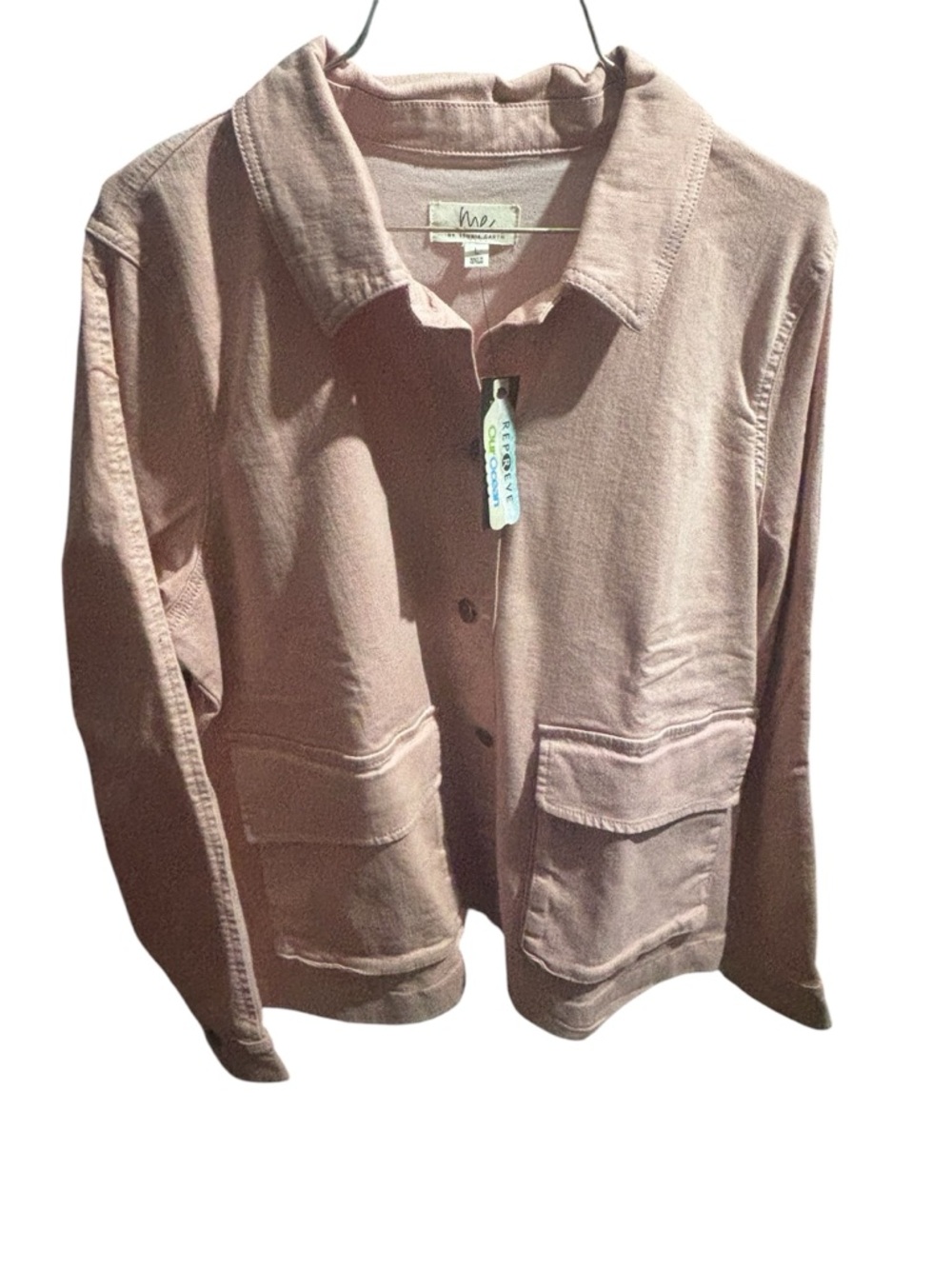 Soft Rose Utility Jacket with Patch Pockets
